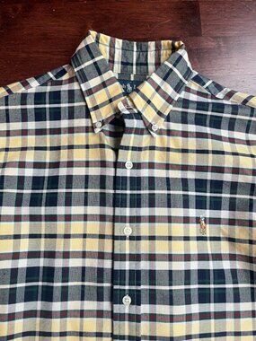 Polo Ralph Lauren Medium Oxford Button-down Shirt Yellow, Blue, White Plaid